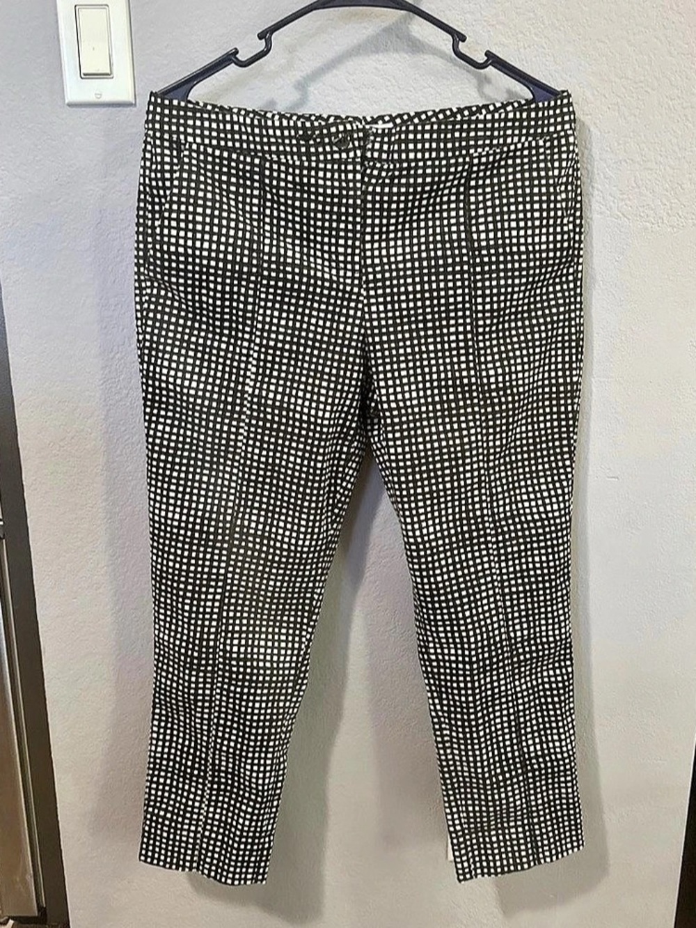 Reed Checkered Ankle Pants Black & White Size 10
